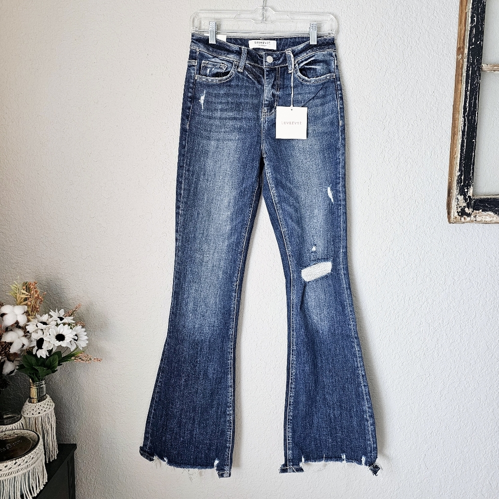 Lovervet (Vervet by Flying Monkey)  Distressed Flare Jeans Size 5(27) - Picture 12 of 15